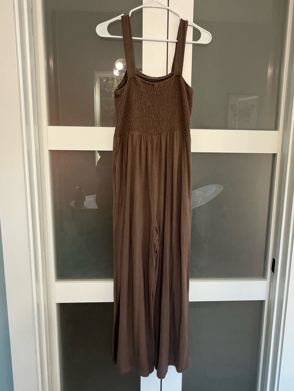 Mocha Brown Sleeveless Jumpsuit - Casual Wide-Leg